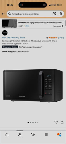 Samsung ms23k3513ak 23l - 23l, 800w