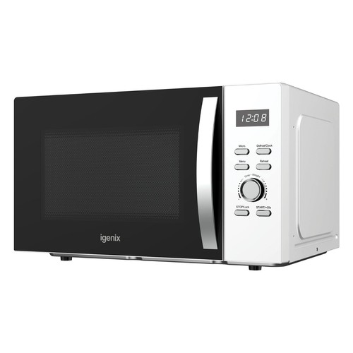 White digital microwave - white, microwave,